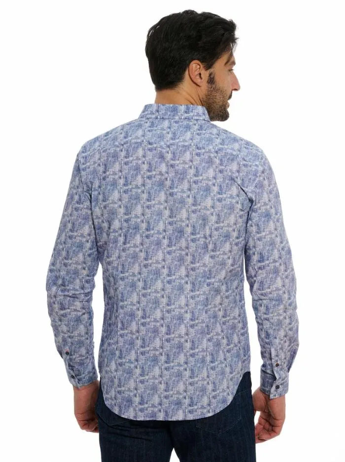 Robert Graham Button Down Shirts Men Chastin Long Sleeve Button Down Shirt Blue