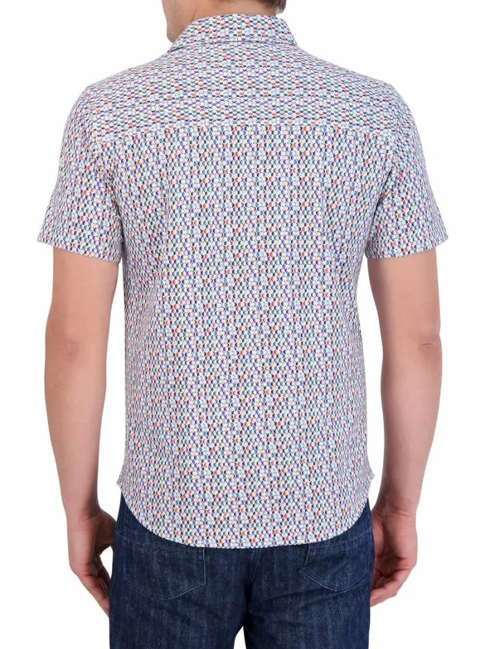 Robert Graham Button Down Shirts Men Flamenco Motion Short Sleeve Knit Shirt Multi