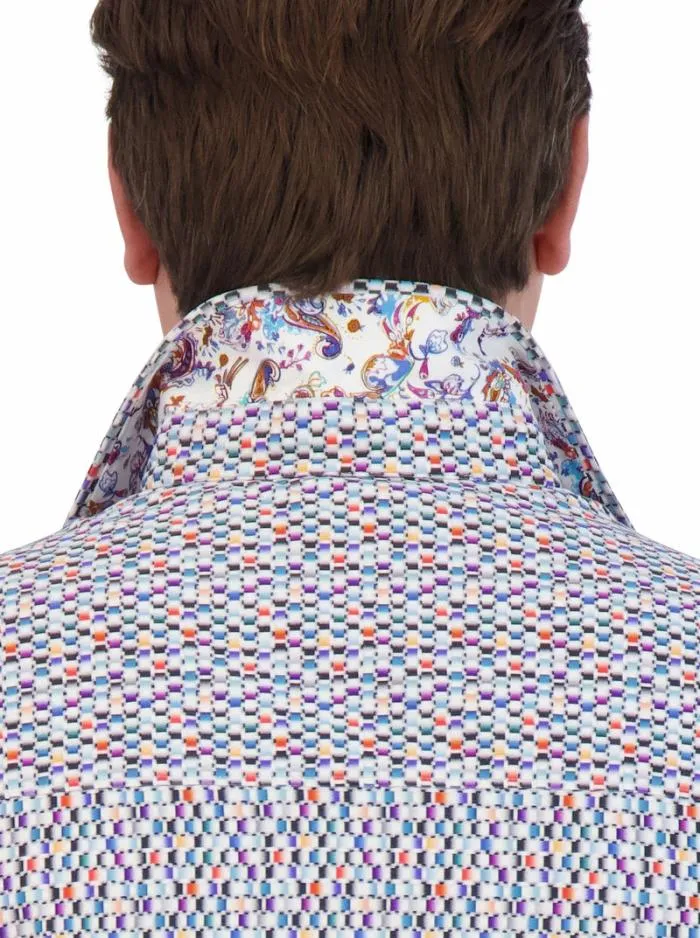Robert Graham Button Down Shirts Men Flamenco Motion Short Sleeve Knit Shirt Multi