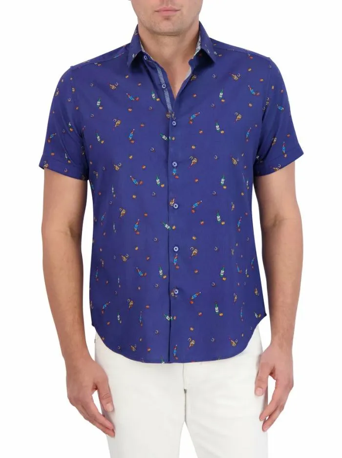 Robert Graham Button Down Shirts Men GoodNight Short Sleeve Button Down Shirt Classic