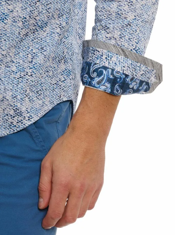 Robert Graham Button Down Shirts Men Kaimana Long Sleeve Button Down Shirt Blue