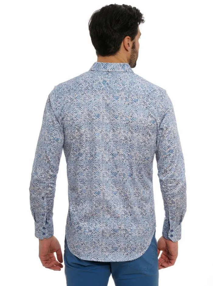 Robert Graham Button Down Shirts Men Kaimana Long Sleeve Button Down Shirt Blue