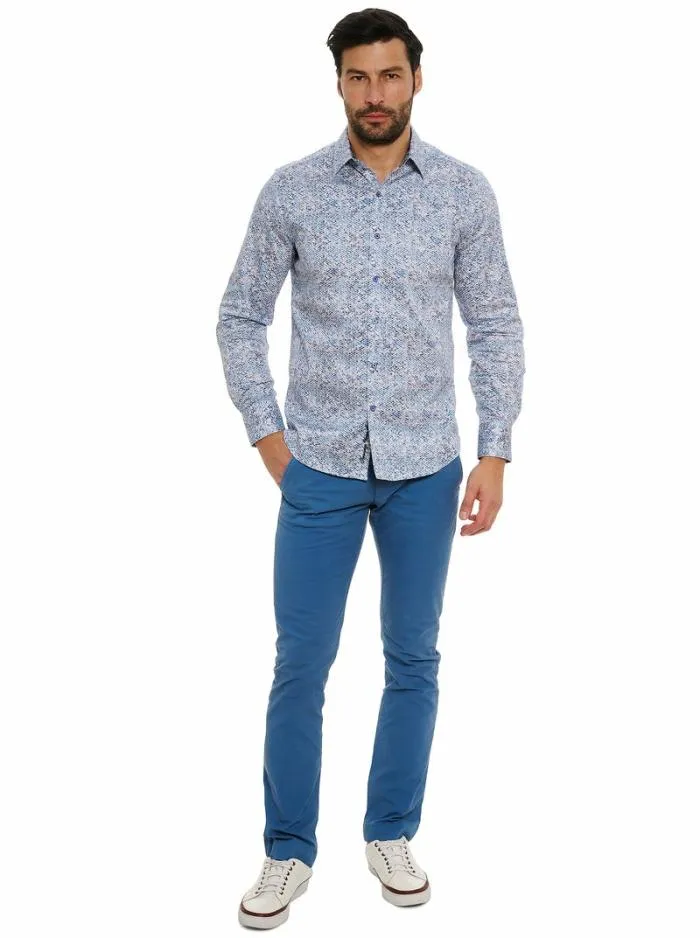 Robert Graham Button Down Shirts Men Kaimana Long Sleeve Button Down Shirt Blue