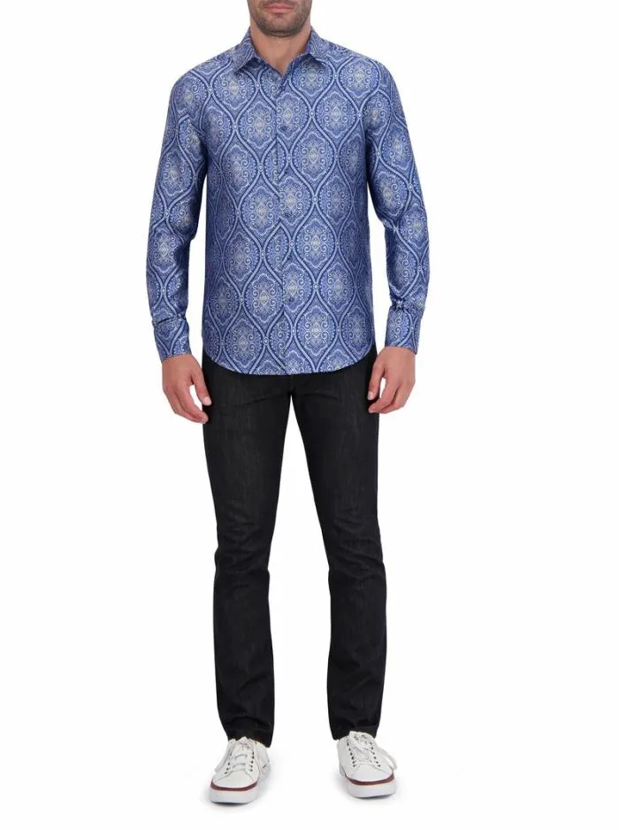Robert Graham Button Down Shirts Men Limited Edition Sovereignty Long Sleeve Button Down Shirt Purple