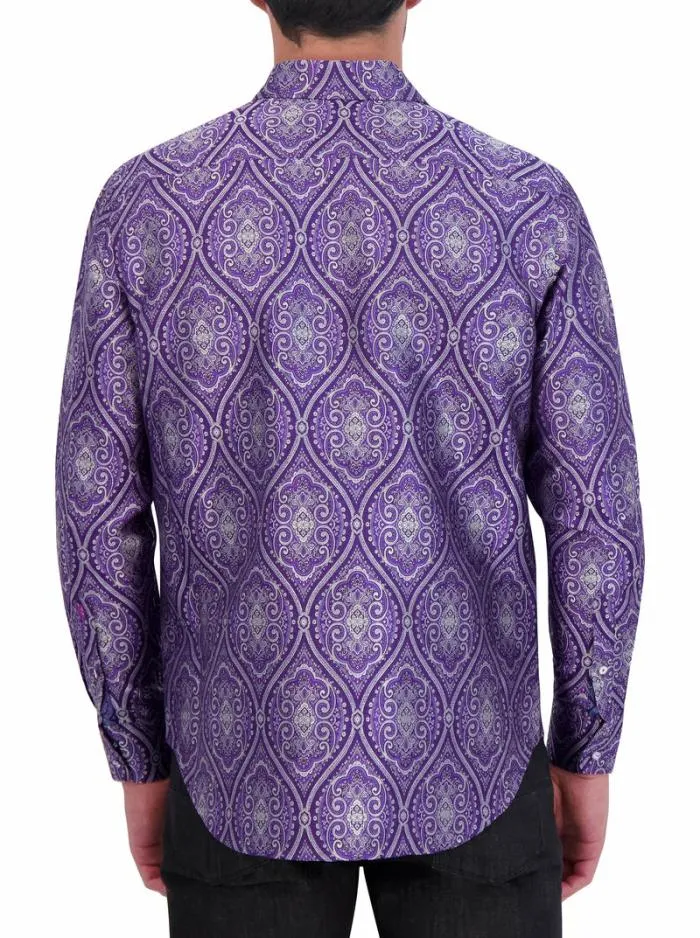 Robert Graham Button Down Shirts Men Limited Edition Sovereignty Long Sleeve Button Down Shirt Purple
