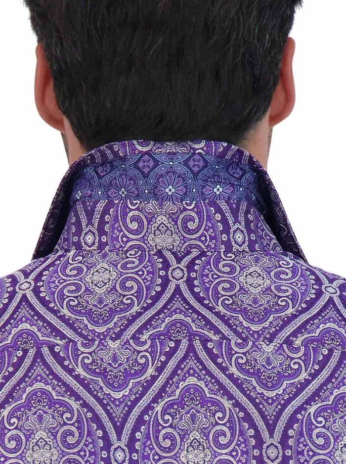 Robert Graham Button Down Shirts Men Limited Edition Sovereignty Long Sleeve Button Down Shirt Purple
