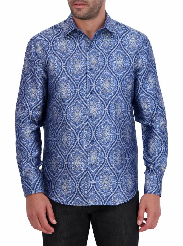 Robert Graham Button Down Shirts Men Limited Edition Sovereignty Long Sleeve Button Down Shirt Purple
