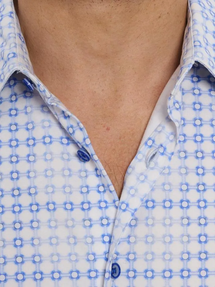 Robert Graham Button Down Shirts Men Port Of Call Motion Long Sleeve Knit Shirt Blue