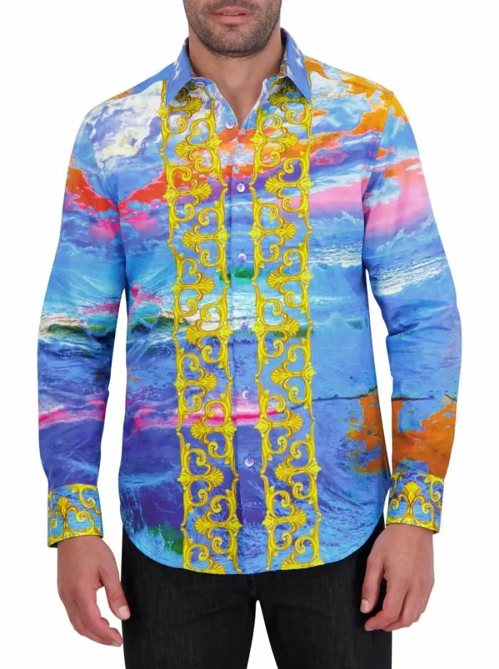 Robert Graham Button Down Shirts Men Sunset At Sea Long Sleeve Button Down Shirt Blue Robert Graham Button Down Shirts Men Sunset At Sea Long Sleeve Button Down Shirt Blue