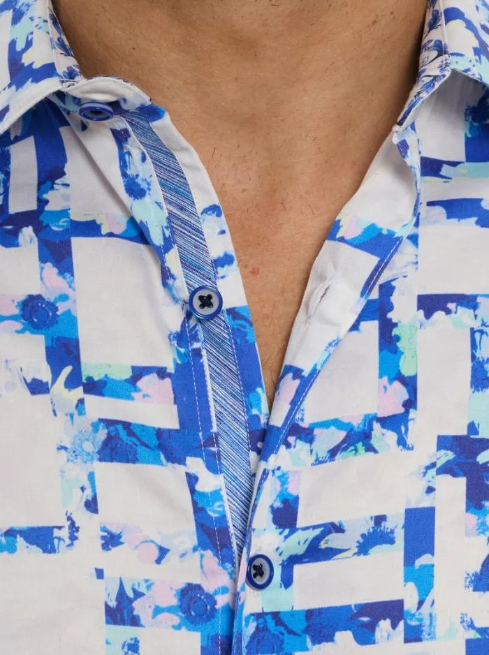 Robert Graham Button Down Shirts Men Triton Long Sleeve Button Down Shirt Tall Blue