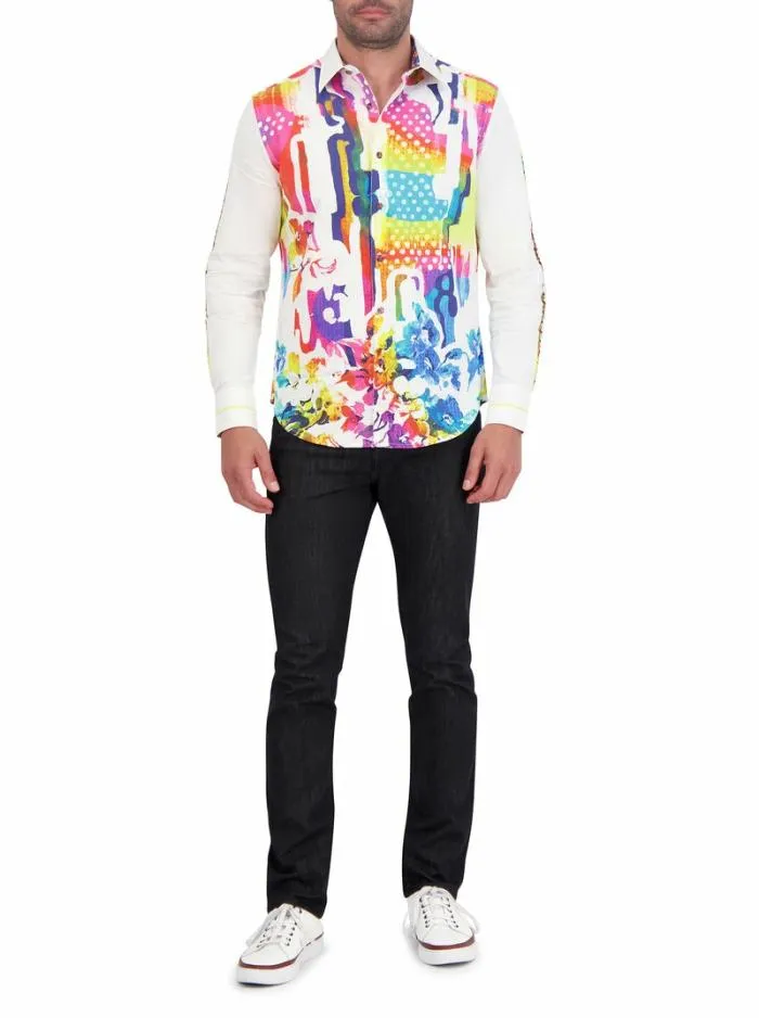 Robert Graham Button Down Shirts Men Vibrant Skull Long Sleeve Button Down Shirt Multi