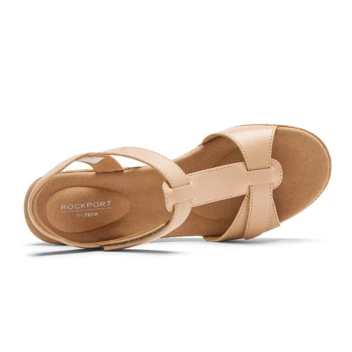 Rockport Sandals and Wedges Women Blanca TStrap Sandal Macademia Rockport Sandals and Wedges Women Blanca TStrap Sandal Macademia