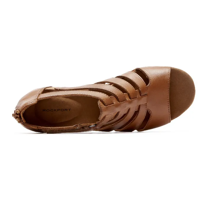 Rockport Sandals and Wedges Women Briah Gladiator Sandal Dark Tan Leather