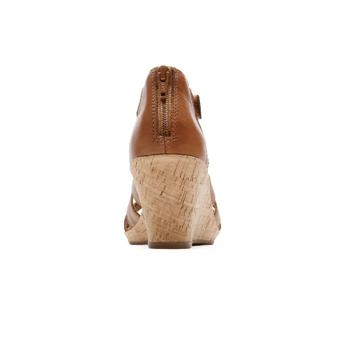 Rockport Sandals and Wedges Women Briah Gladiator Sandal Dark Tan Leather