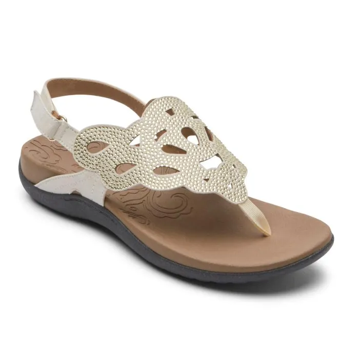 Rockport Sandals and Wedges Women Ridge Slingback Sandal Gold Bling