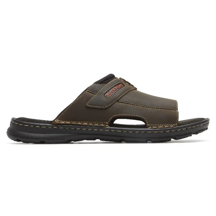 Rockport Sandals Men Darwyn 2 Slide Brown Ii Lea