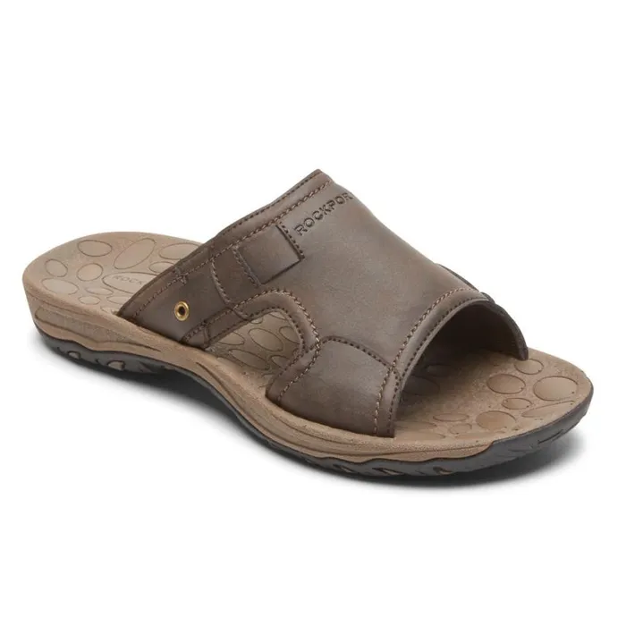 Rockport Sandals Men Hayes Slide Brown