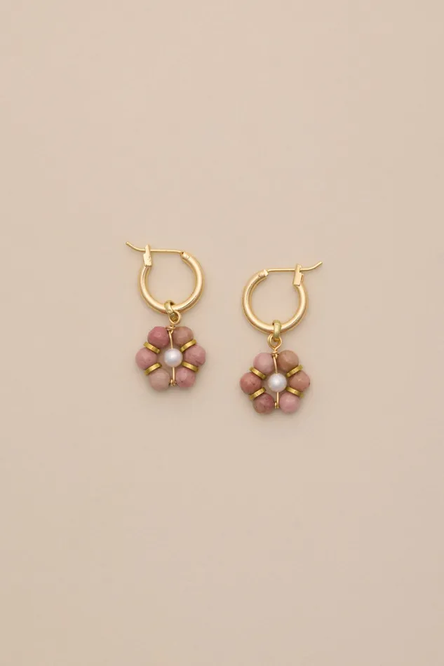 Rose Daisy Hoop Earring Gold Women Lucky Brand Jewelry