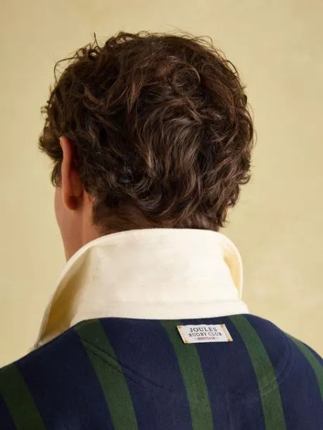 Rugby Shirts Men Joules GreenNavy Vertical Stripe Rugby Shirt