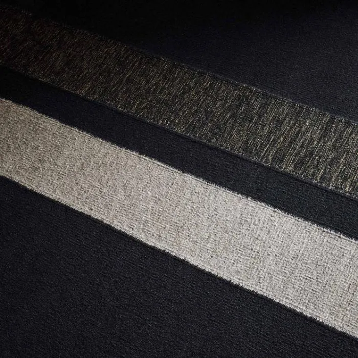 Rugs Runners House James Perse 35FT X 9FT Double Stripe Runner Blackblack Marlepearl Grey
