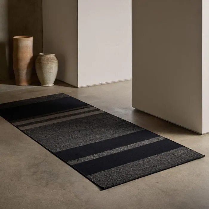 Rugs Runners House James Perse 35FT X 9FT Multi Stripe Runner Black Marleblackflint