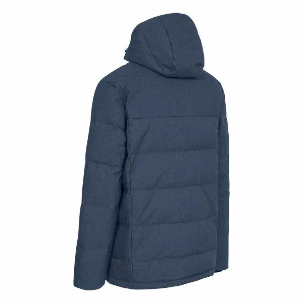 Sadler Hooded Down Jacket Navy Marl Men Trespass Down Jackets