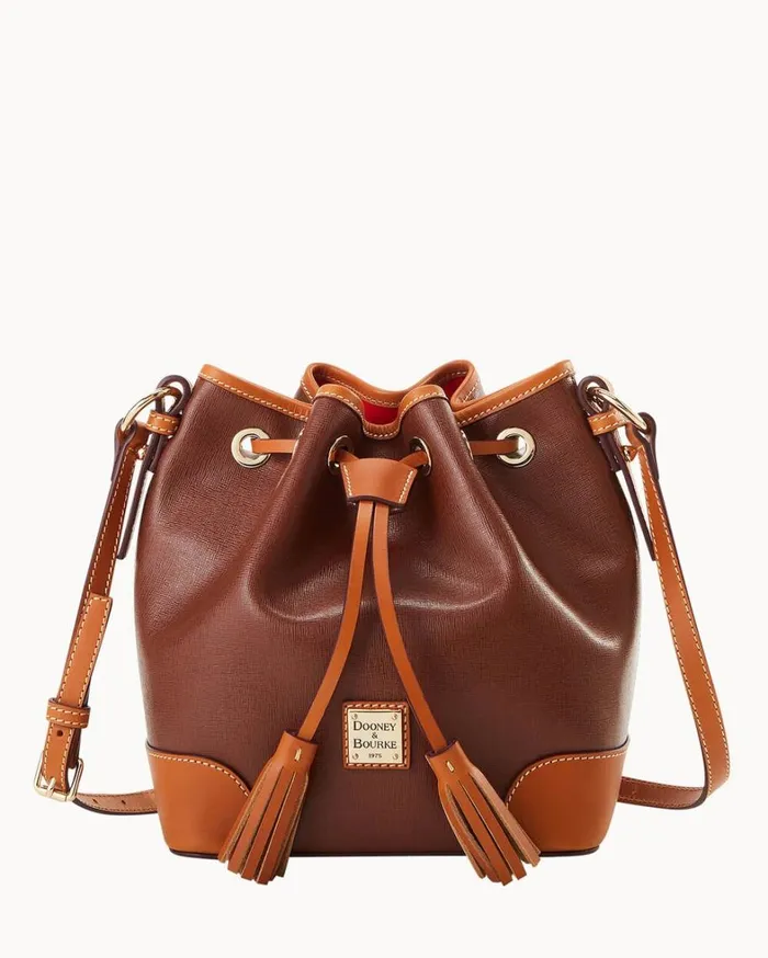 Saffiano Crossbody Drawstring Amber Women Dooney and Bourke Crossbodies
