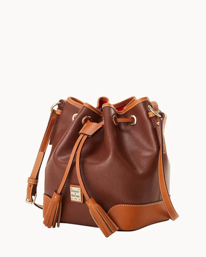 Saffiano Crossbody Drawstring Amber Women Dooney and Bourke Crossbodies Saffiano Crossbody Drawstring Amber Women Dooney and Bourke Crossbodies