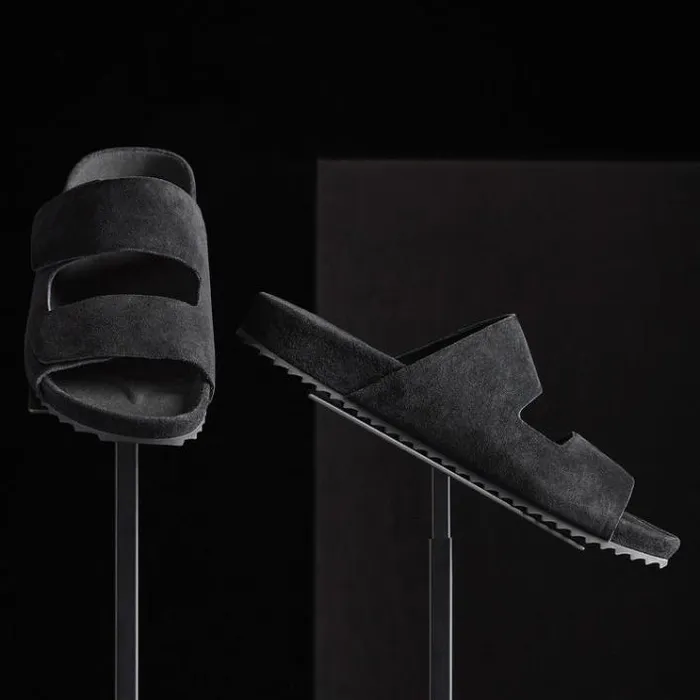 Sandals Men James Perse Men039s Double Strap Suede Slide Black
