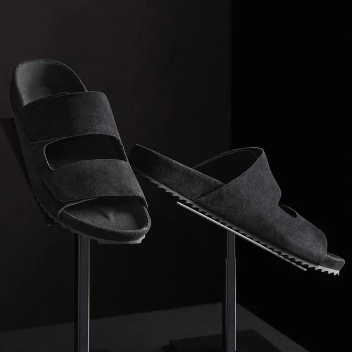 Sandals Men James Perse Men039s Double Strap Suede Slide Black