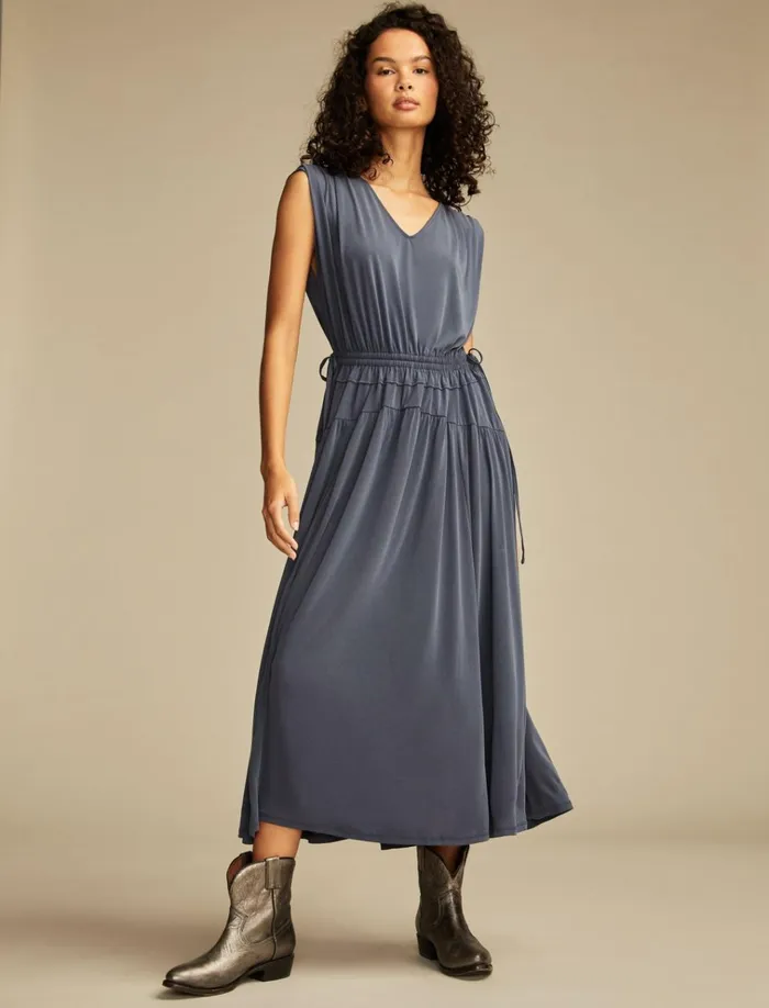 Sandwash Ruched Dress Blue Nights Women Lucky Brand Dresses