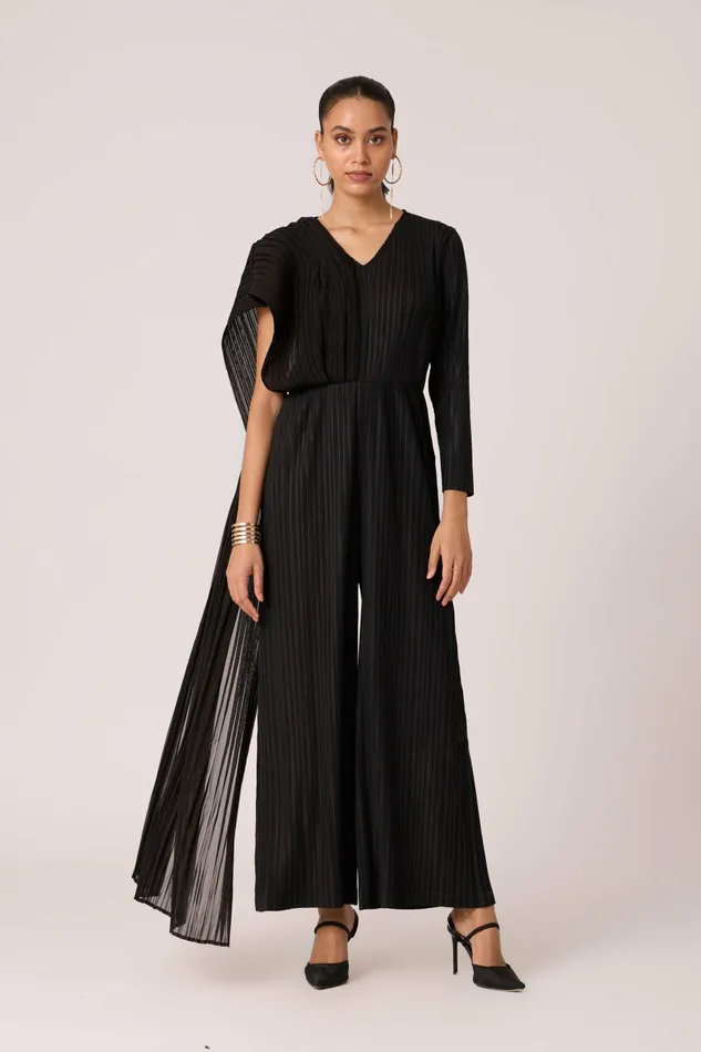 Scarlet Sage CoOrd Sets Analise Drape Jumpsuit 8211 Black 8211 Women