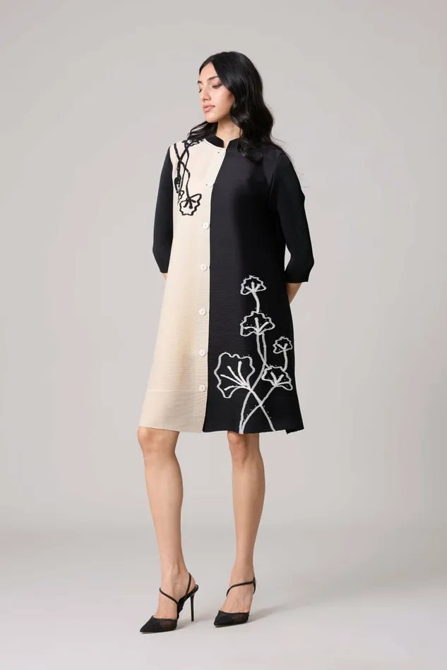 Scarlet Sage Dresses Estele Dress 8211 Black and Sand 8211 Women