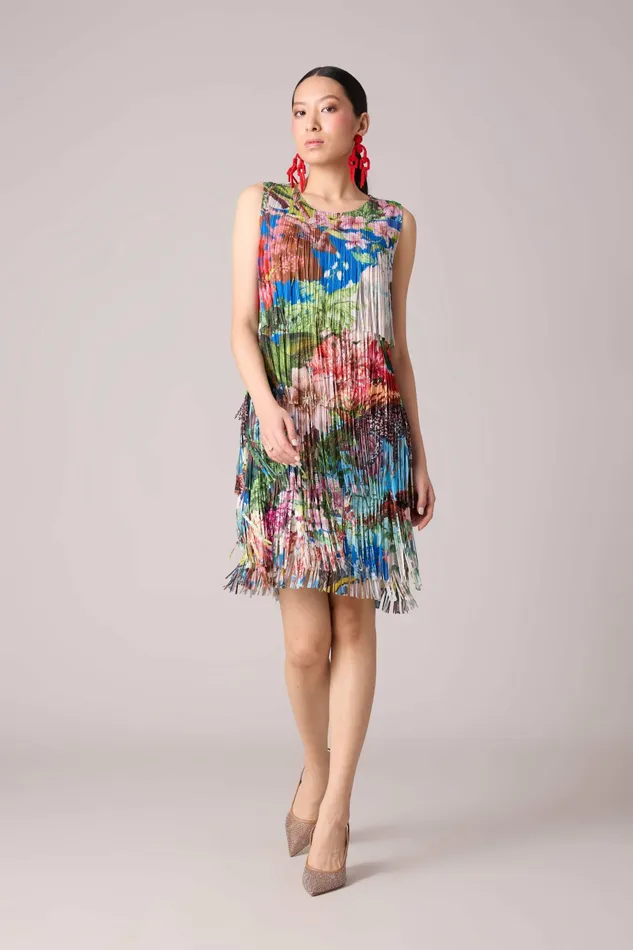 Scarlet Sage Dresses Isla Fringe Dress 8211 Tropical Print 8211 Women