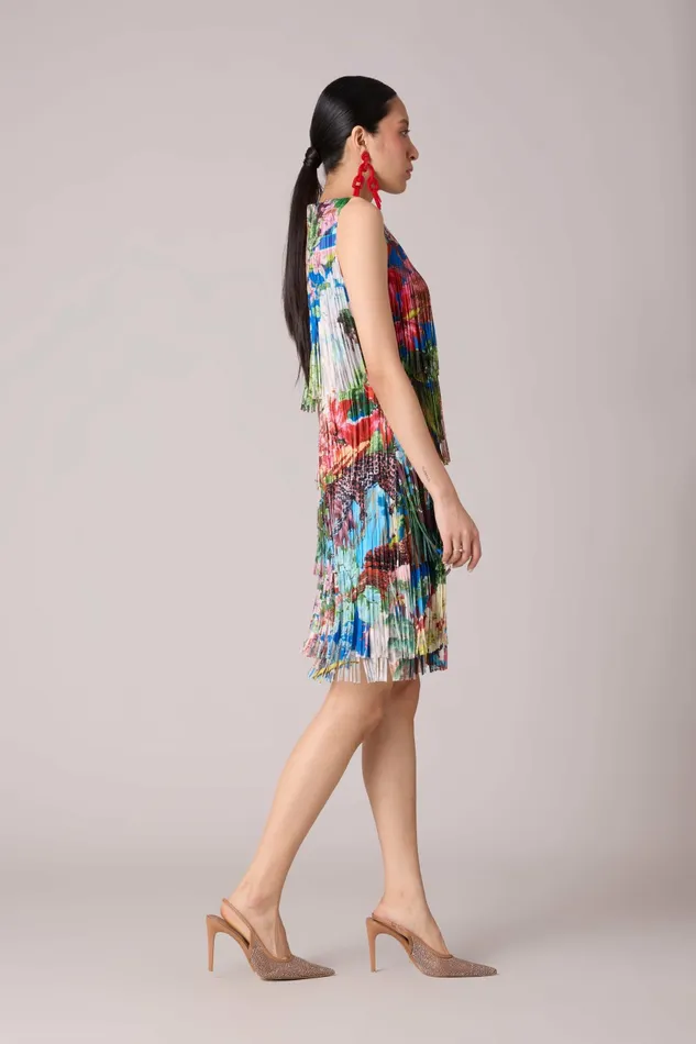Scarlet Sage Dresses Isla Fringe Dress 8211 Tropical Print 8211 Women