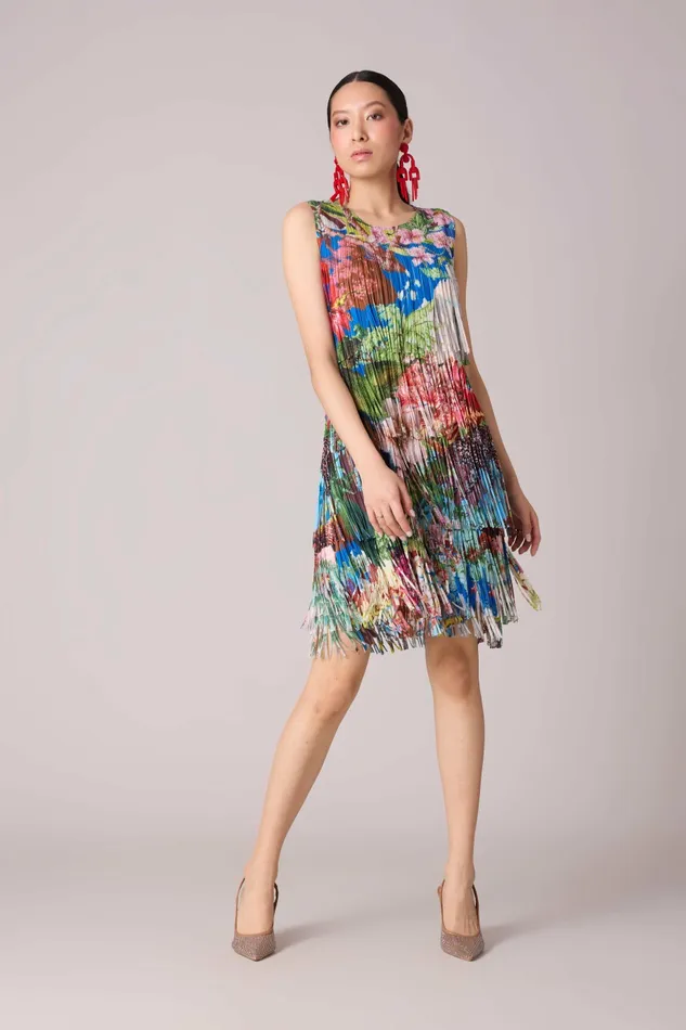 Scarlet Sage Dresses Isla Fringe Dress 8211 Tropical Print 8211 Women