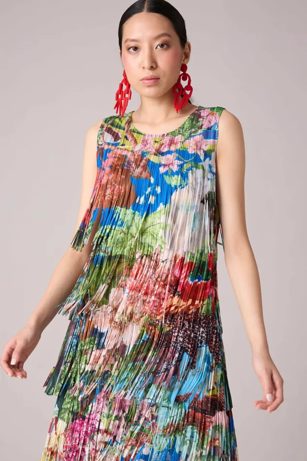 Scarlet Sage Dresses Isla Fringe Dress 8211 Tropical Print 8211 Women