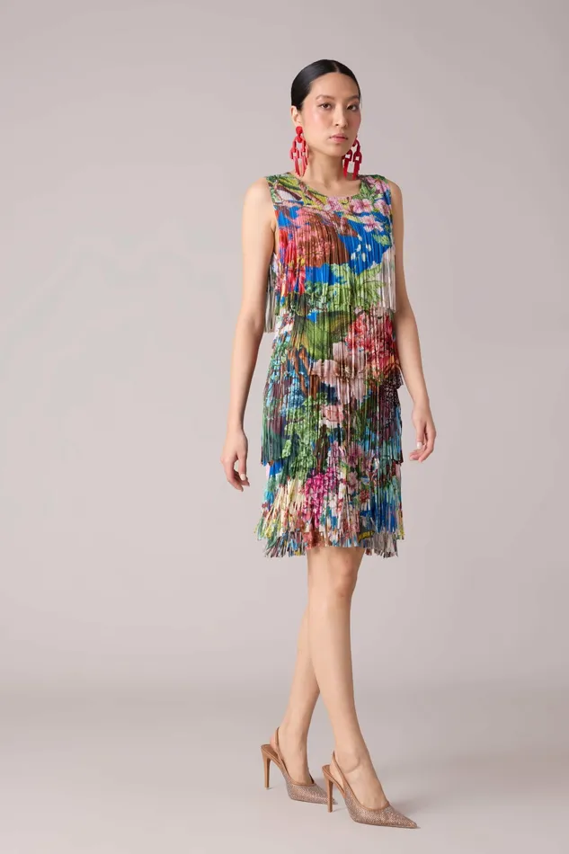 Scarlet Sage Dresses Isla Fringe Dress 8211 Tropical Print 8211 Women