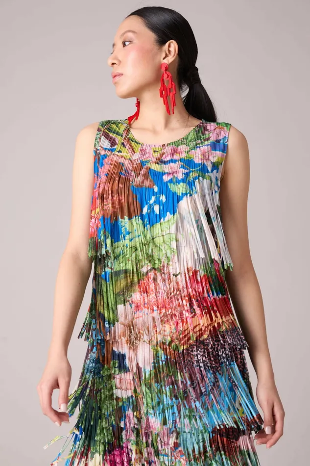 Scarlet Sage Dresses Isla Fringe Dress 8211 Tropical Print 8211 Women