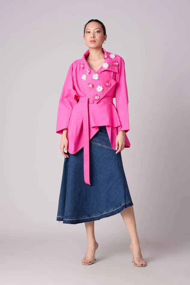 Scarlet Sage Tops Ayaka Embellished Shirt 8211 Azalea Pink 8211 Women