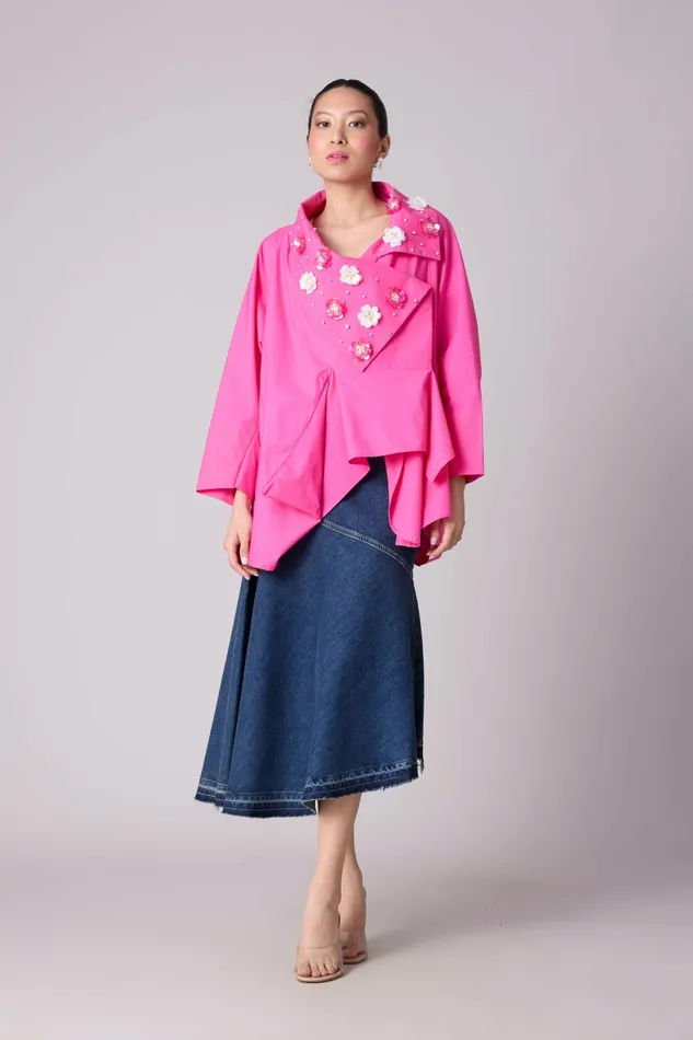 Scarlet Sage Tops Ayaka Embellished Shirt 8211 Azalea Pink 8211 Women