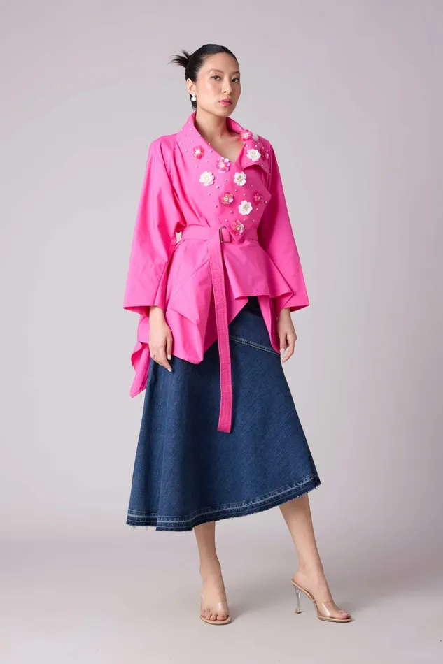 Scarlet Sage Tops Ayaka Embellished Shirt 8211 Azalea Pink 8211 Women