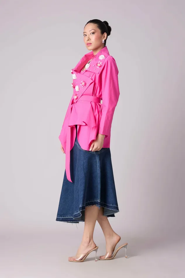 Scarlet Sage Tops Ayaka Embellished Shirt 8211 Azalea Pink 8211 Women