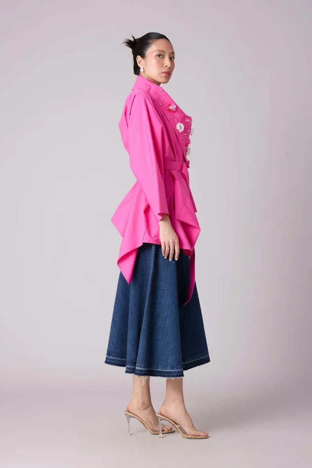 Scarlet Sage Tops Ayaka Embellished Shirt 8211 Azalea Pink 8211 Women