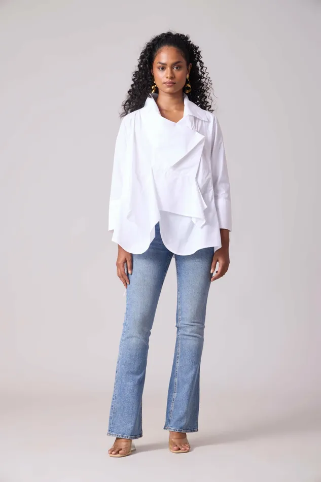 Scarlet Sage Tops Ayaka Shirt 8211 Bright White 8211 Women