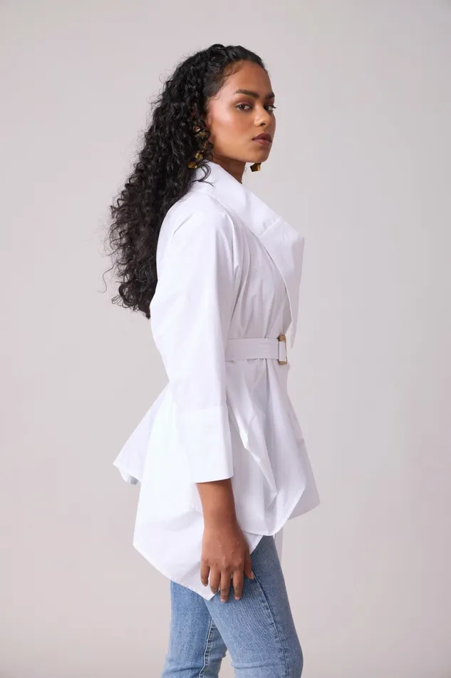 Scarlet Sage Tops Ayaka Shirt 8211 Bright White 8211 Women