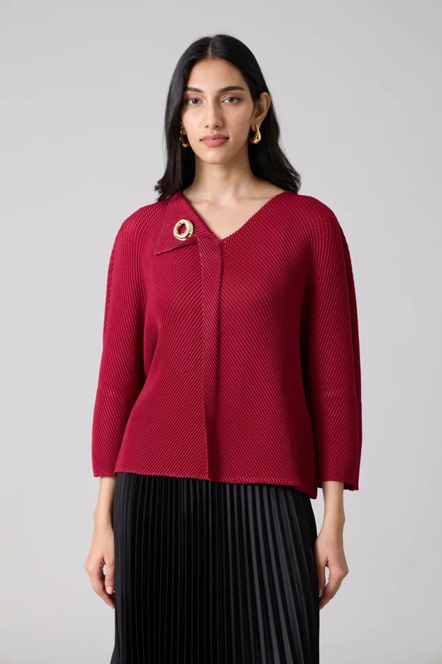 Scarlet Sage Tops Eres Top 8211 Maroon 8211 Women
