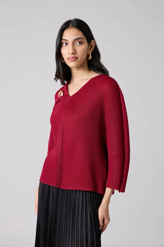 Scarlet Sage Tops Eres Top 8211 Maroon 8211 Women