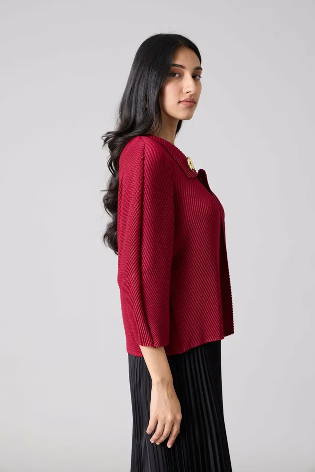 Scarlet Sage Tops Eres Top 8211 Maroon 8211 Women