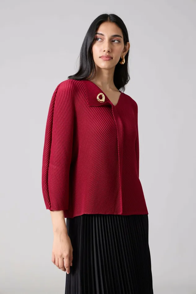Scarlet Sage Tops Eres Top 8211 Maroon 8211 Women